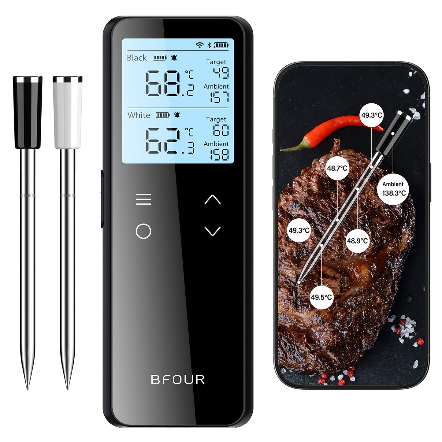 BF-70 Wi-Fi Wireless Meat Thermometer【1 Probe】