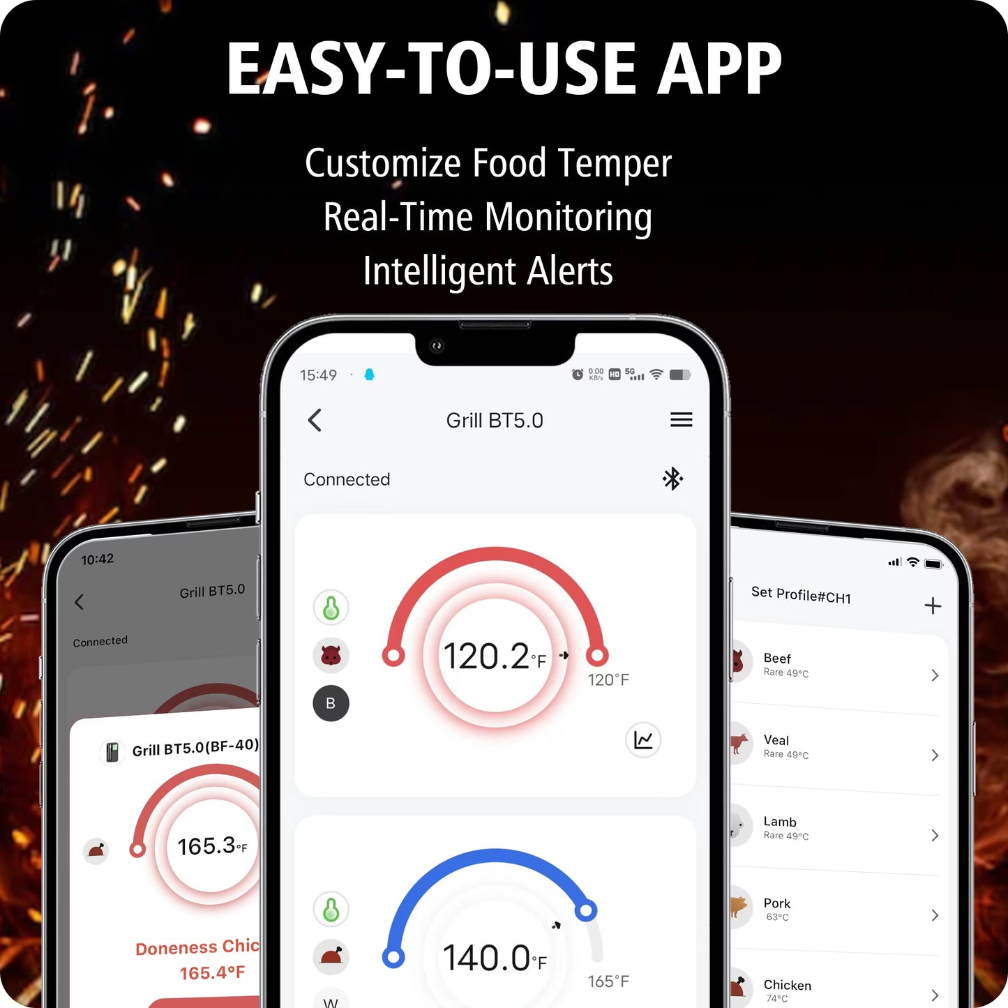 BF-40 Green Bluetooth Meat Thermometer