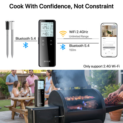 BF-80 Wi-Fi Bluetooth Wireless Meat Thermometer【2 Probes】