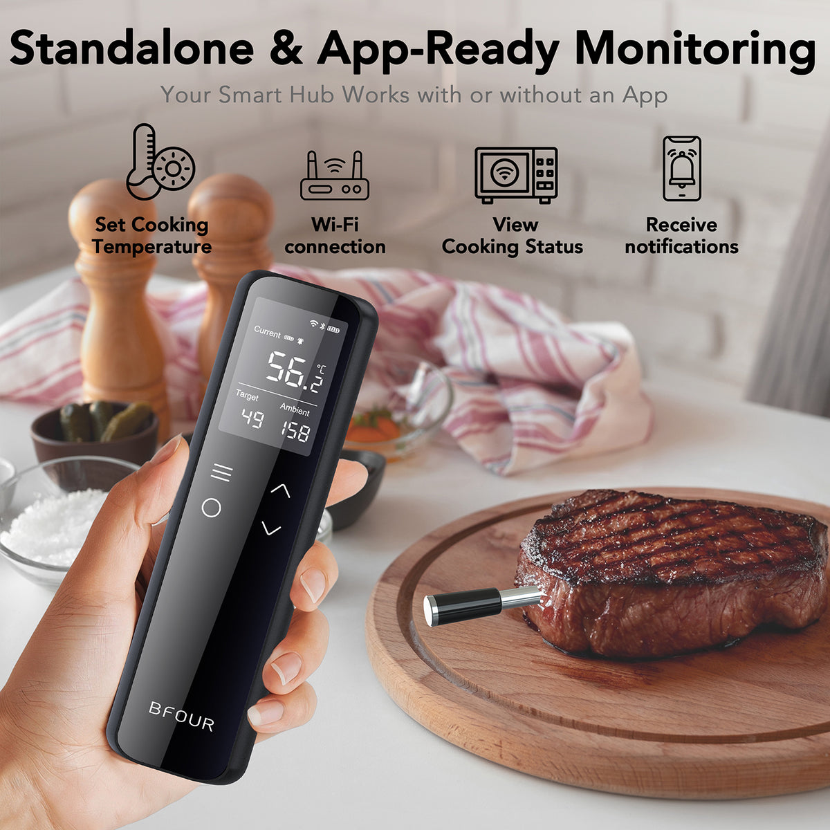 [40% off!] BF-70 Wi-Fi Wireless Meat Thermometer【1 Probe】