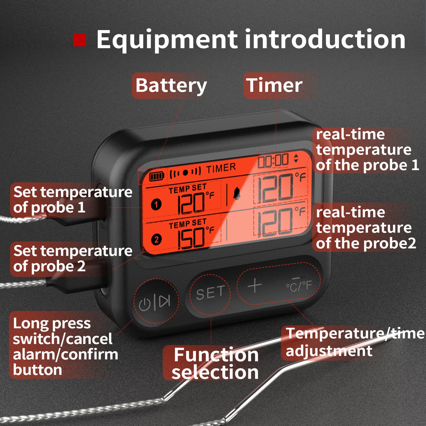 BF-20 Dual-Probes Meat Thermometer