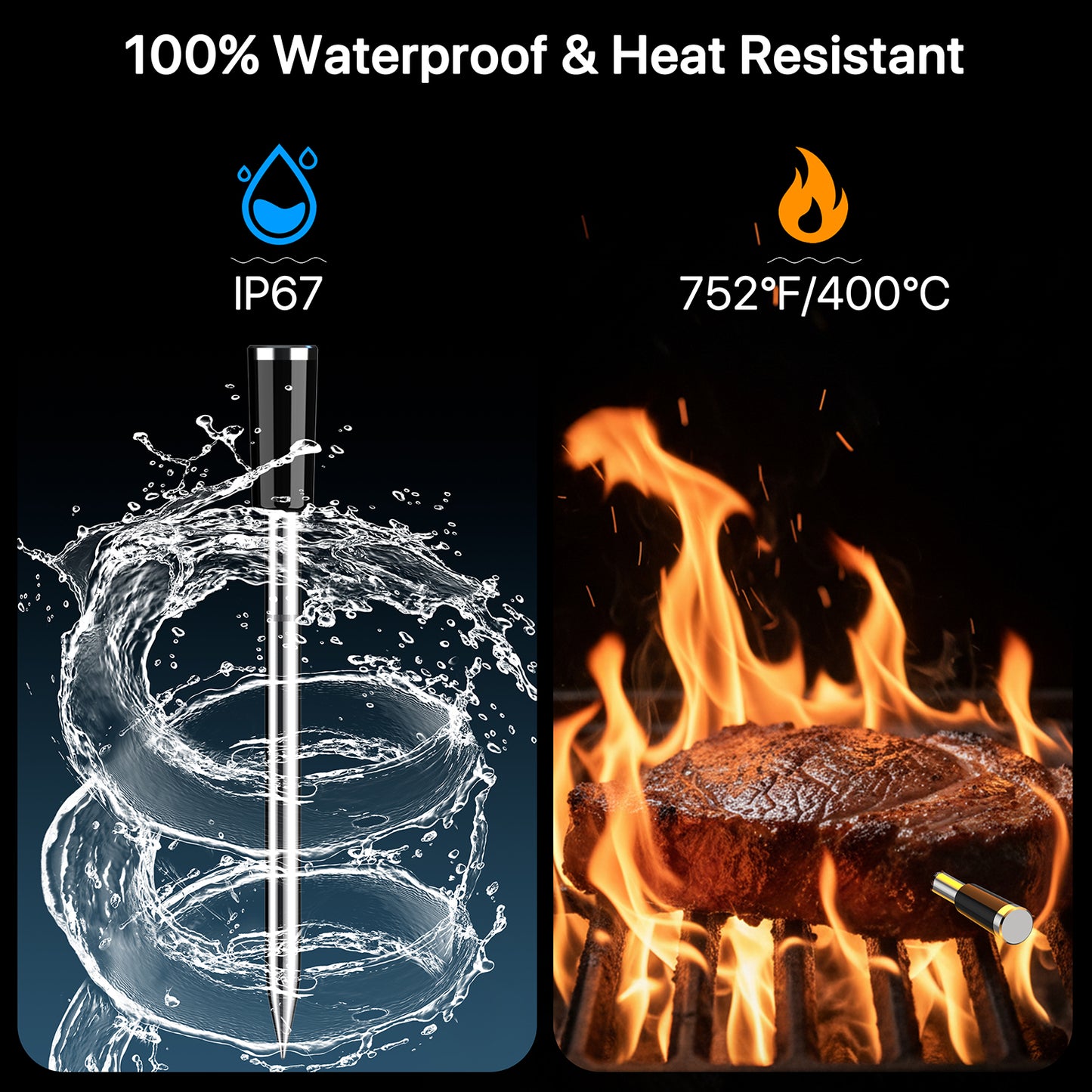 BF-80 Wi-Fi Bluetooth Wireless Meat Thermometer【2 Probes】