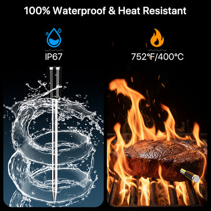 BF-80 Wi-Fi Bluetooth Wireless Meat Thermometer【2 Probes】