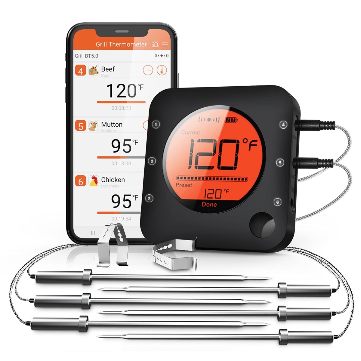 BF - 5 Multi - Probe Meat Thermometer - BFOUR